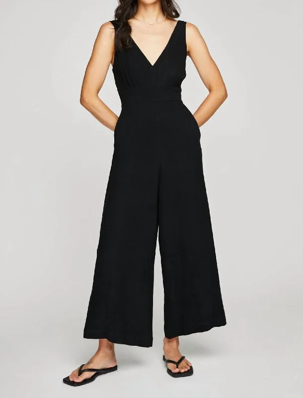 Gianna Wide Leg Jumper In Black