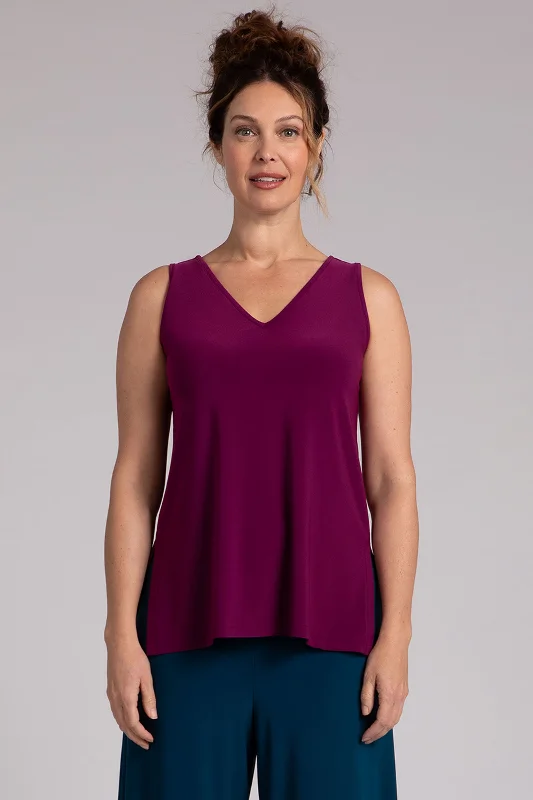 Go To V-Neck Tank Relax | Amaranth